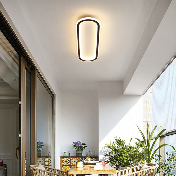 Oval dimmable LED ceiling light with color change – flat &amp; modern