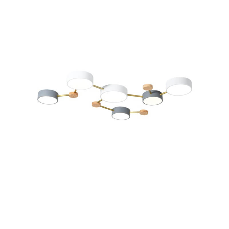 Scandinavian LED ceiling light made of wood and metal