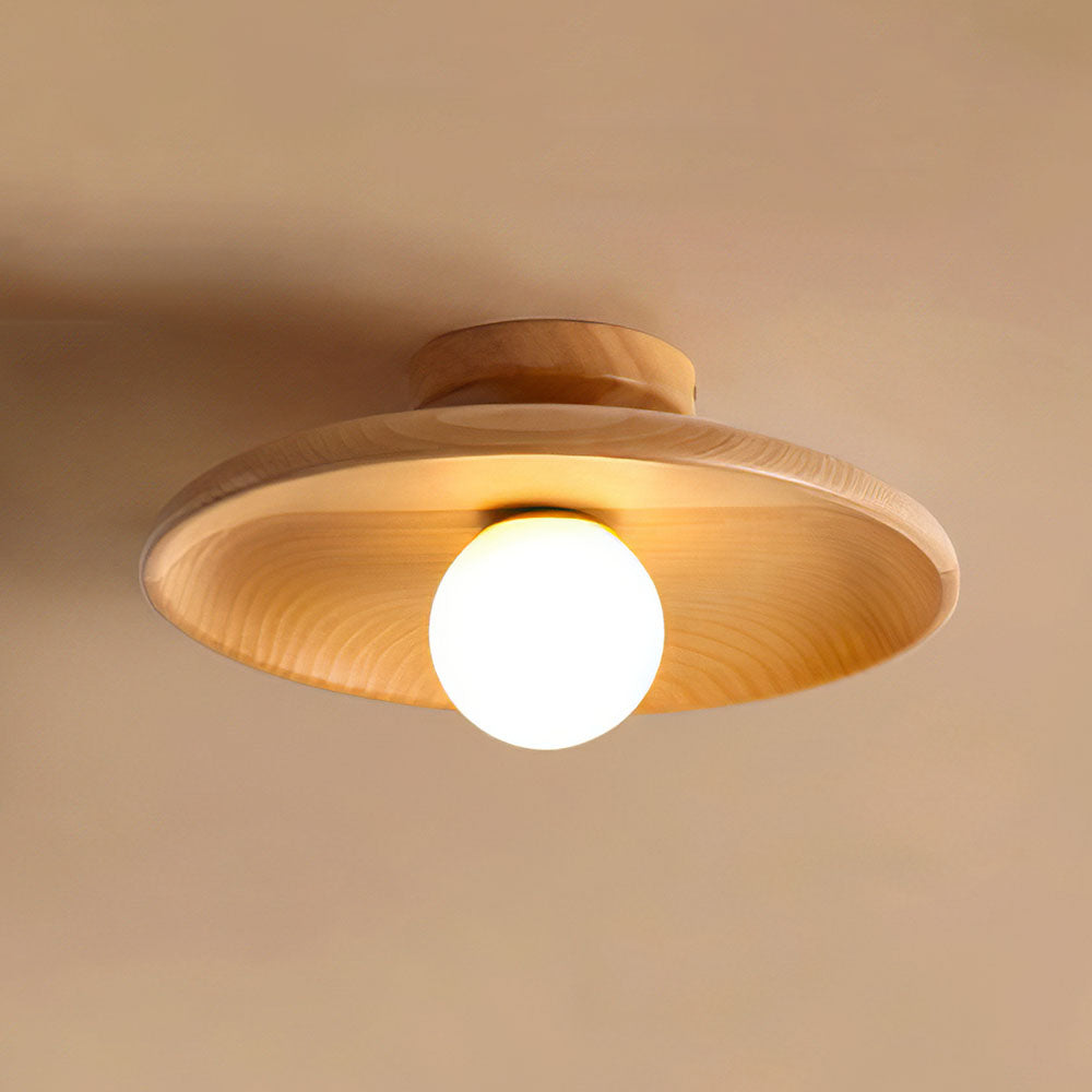 Nordic-style wooden ceiling light – round, minimalist &amp; modern