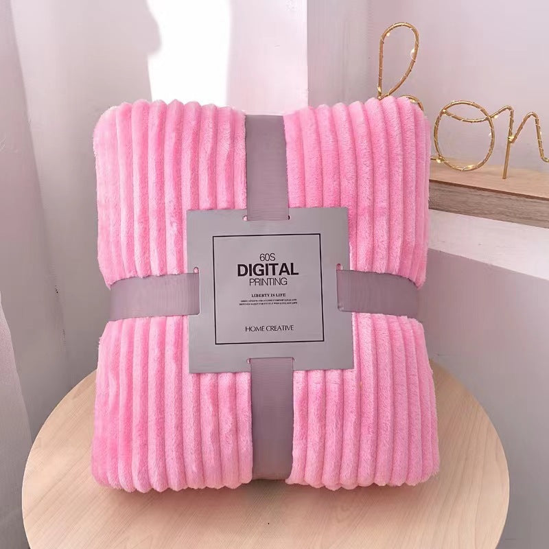 Fleece Kuscheldecke mit Ripp-Design