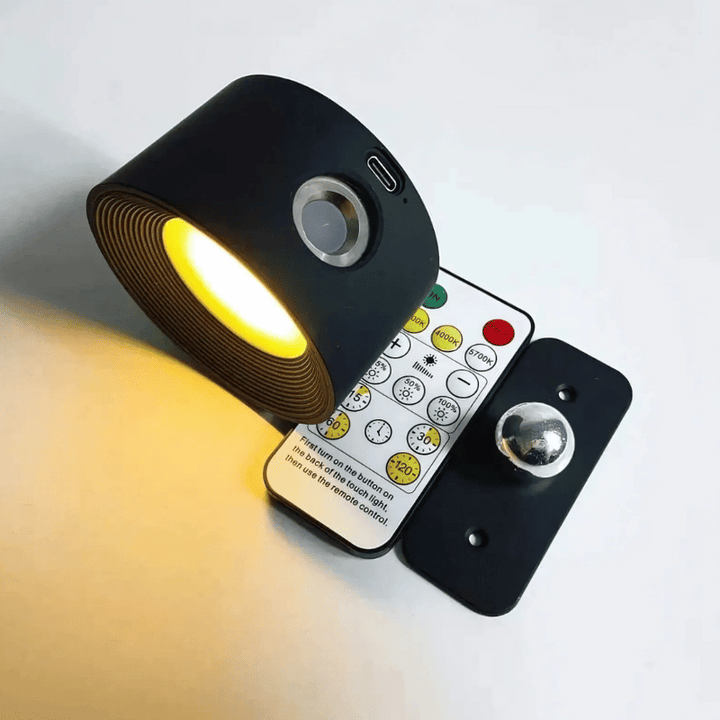 Wireless LED wall lamp with battery &amp; 360° rotation