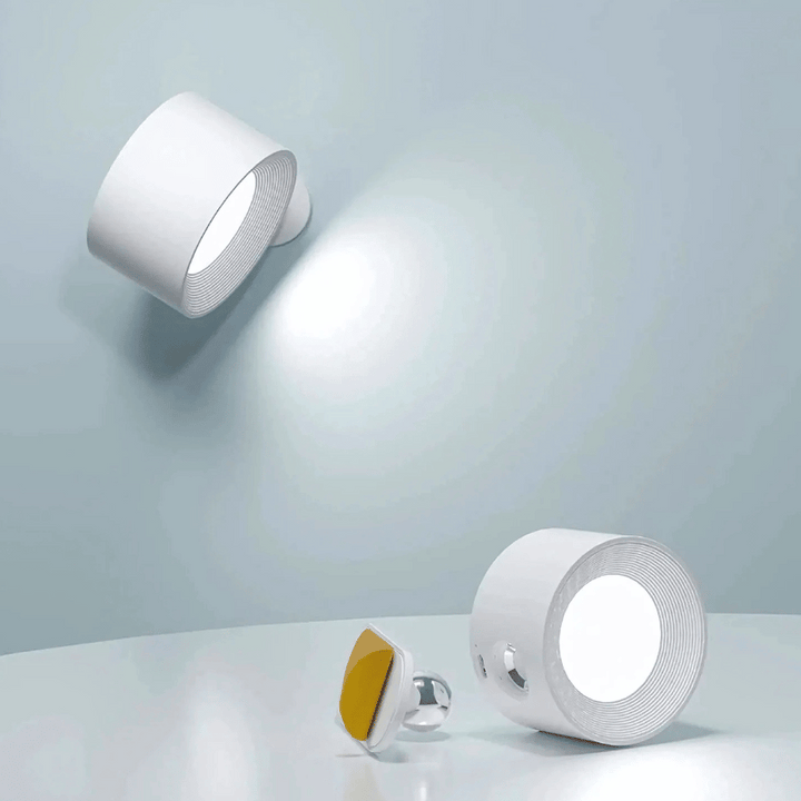 Wireless LED wall lamp with battery &amp; 360° rotation
