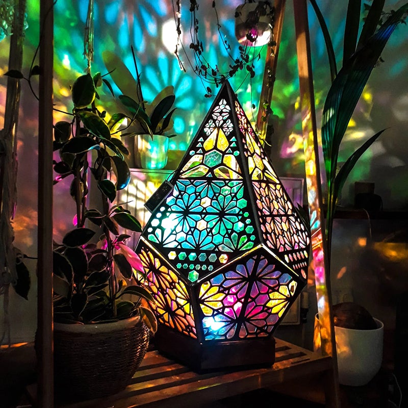Decorative retro floor lamp with color-changing effect
