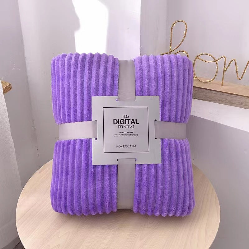 Fleece Kuscheldecke mit Ripp-Design