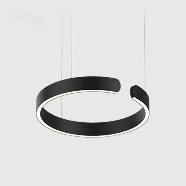 Moderne LED Pendelleuchte in Ringform mit Deckenmontage