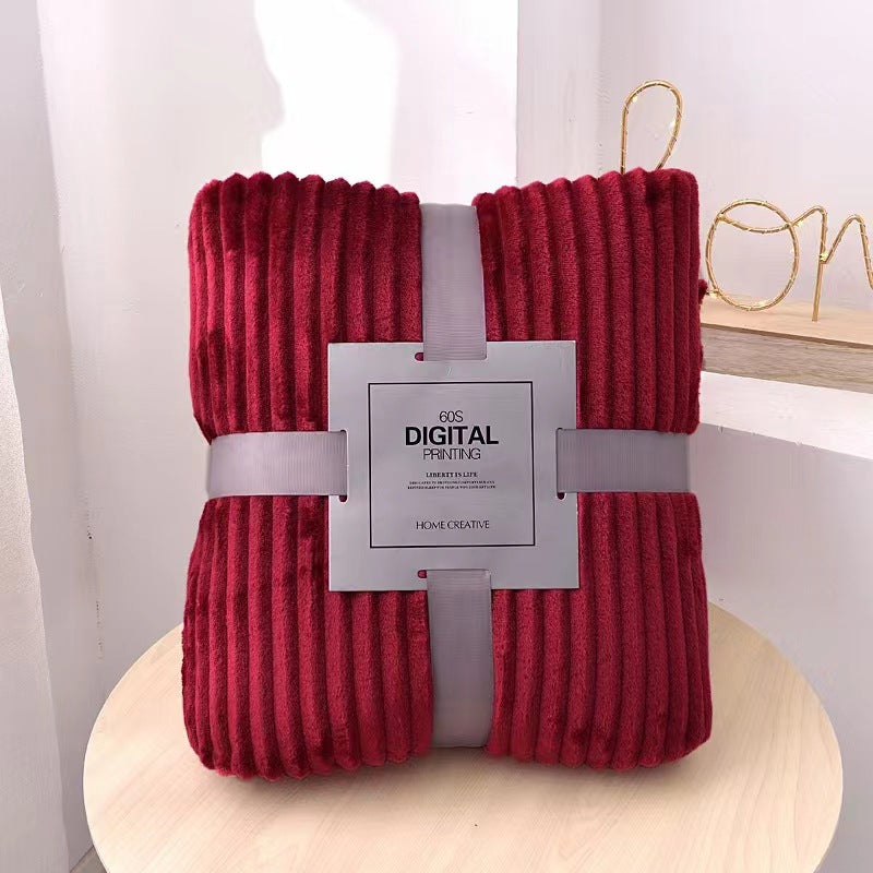 Fleece Kuscheldecke mit Ripp-Design
