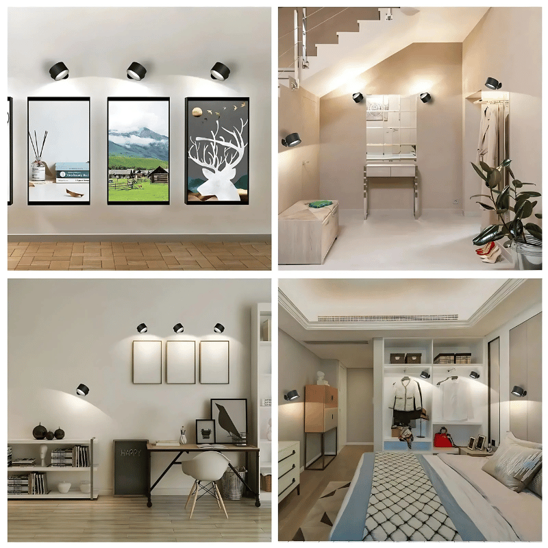 Wireless LED wall lamp with battery &amp; 360° rotation