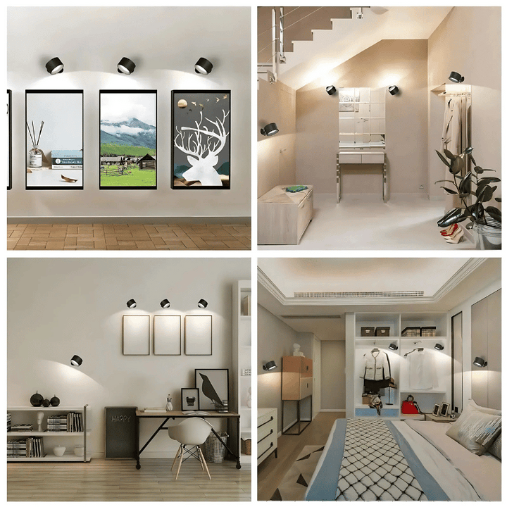 Wireless LED wall lamp with battery &amp; 360° rotation