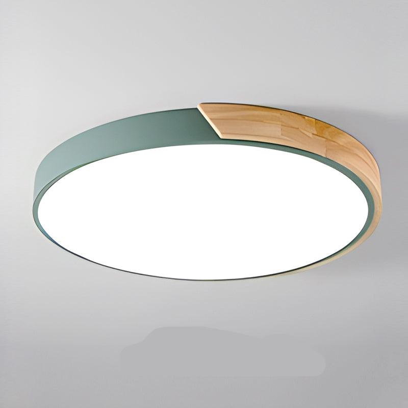 Nordic LED ceiling light made of wood – Round design in Scandinavian style