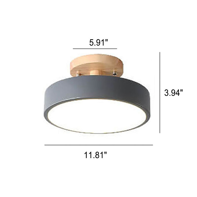 Dimmable modern LED ceiling light made of wood for living room &amp; bedroom