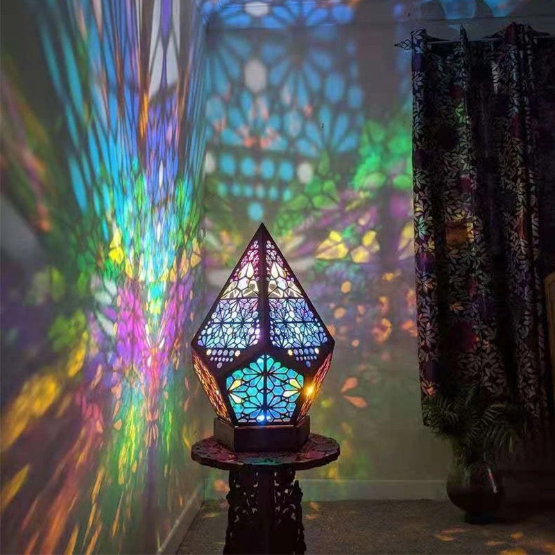 Decorative retro floor lamp with color-changing effect