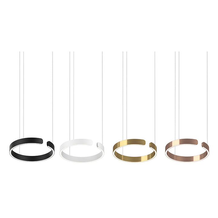 Moderne LED Pendelleuchte in Ringform mit Deckenmontage
