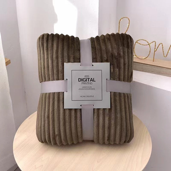 Fleece Kuscheldecke mit Ripp-Design