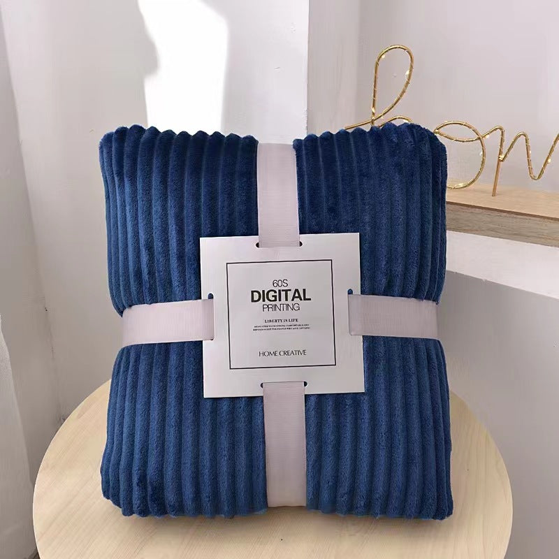 Fleece Kuscheldecke mit Ripp-Design