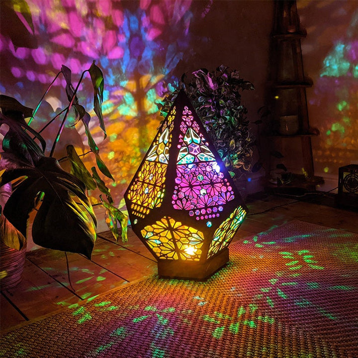 Decorative retro floor lamp with color-changing effect