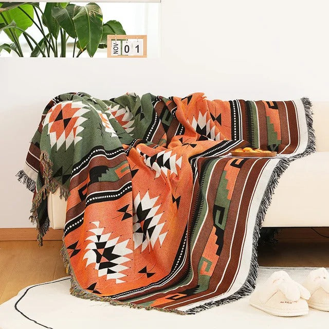 La Boheme blankets with colorful fringes 
