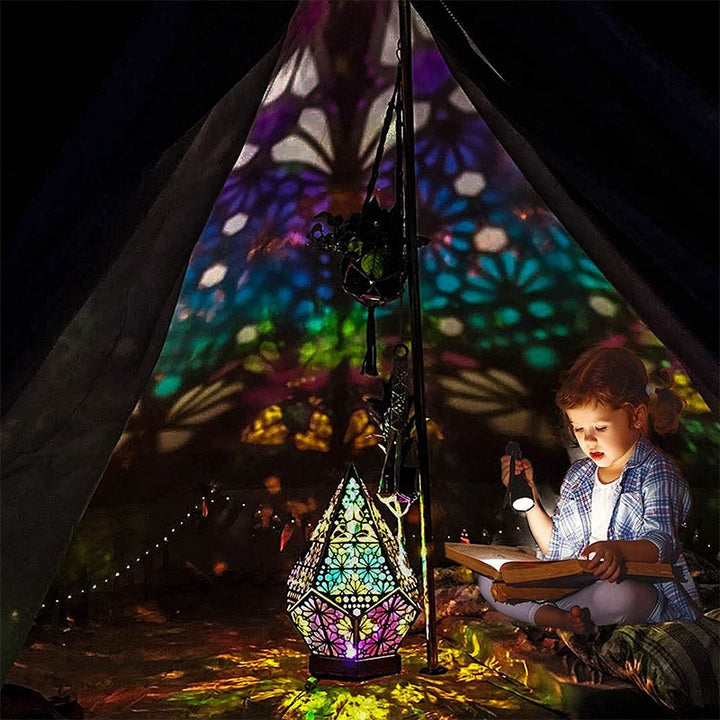 Decorative retro floor lamp with color-changing effect