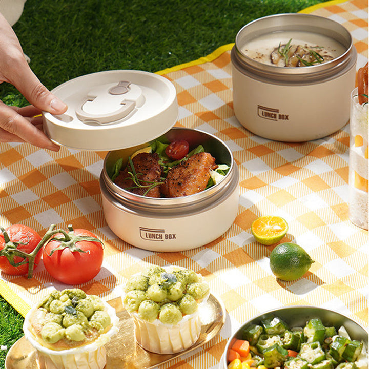 Isolierte Edelstahl-Lunchbox mit Tragetasche