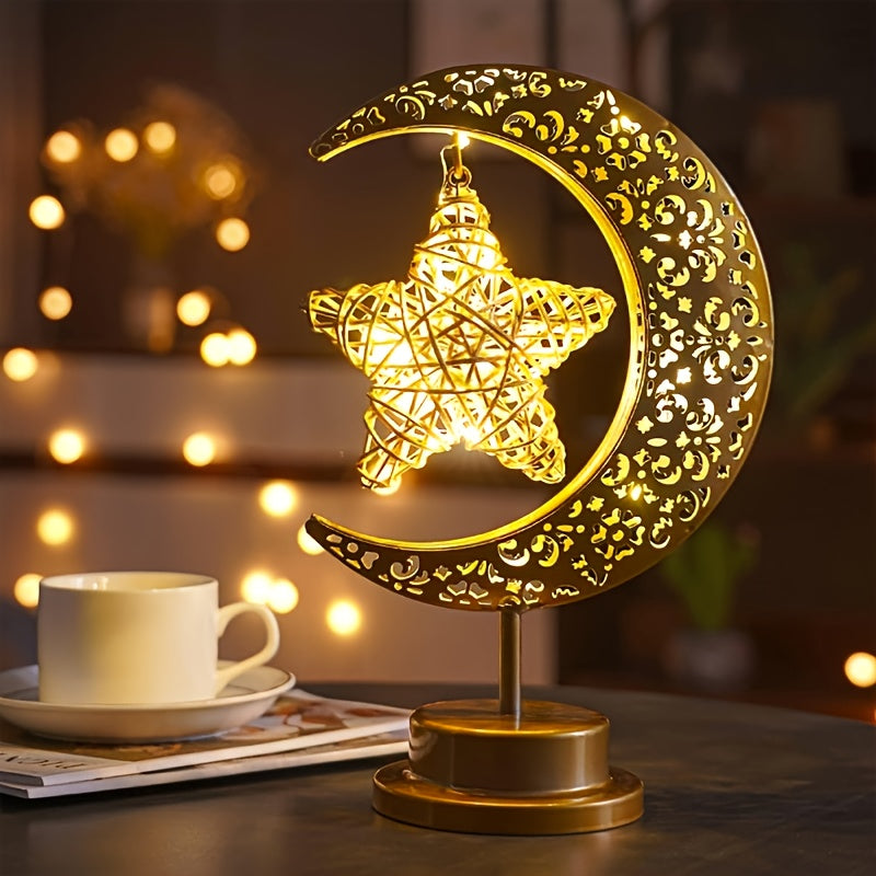 Decorative moon lamp with star for home