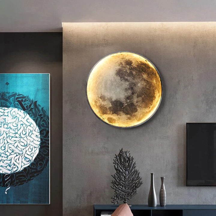 Dimm- & Farbwechsel LED Mond Wandleuchte mit Fernbedienung & App-Steuerung