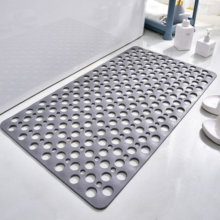 Non-slip, antibacterial shower mat with suction cups for a secure hold