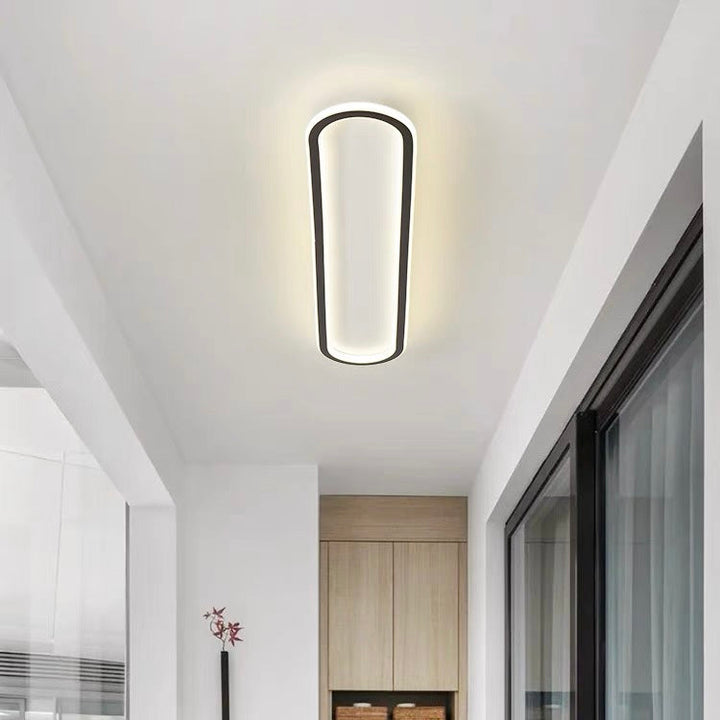 Oval dimmable LED ceiling light with color change – flat &amp; modern