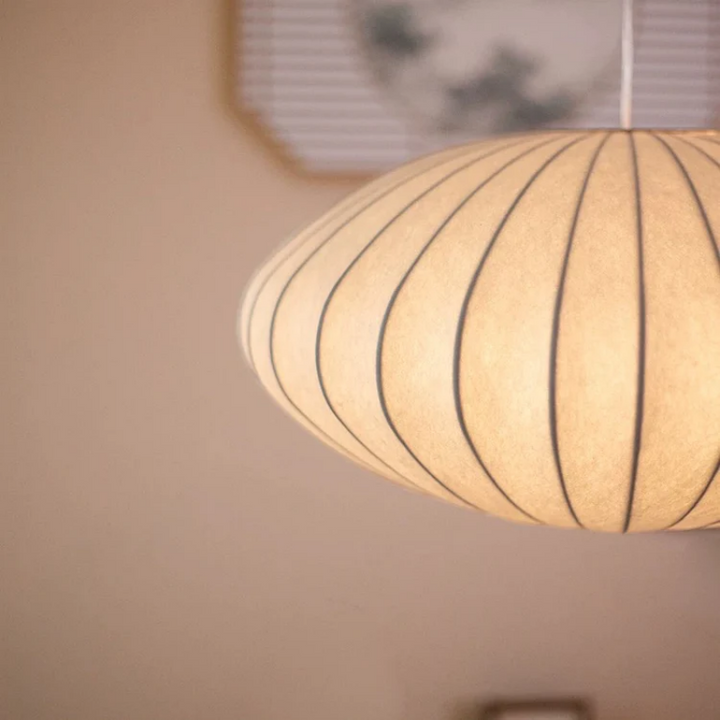 Silk Wabi-Sabi Chandelier – Elegant Japandi Pendant Lamp for Tranquil Living Spaces