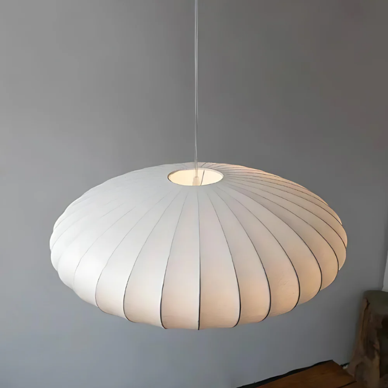 Silk Wabi-Sabi Chandelier – Elegant Japandi Pendant Lamp for Tranquil Living Spaces