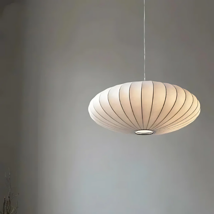 Silk Wabi-Sabi Chandelier – Elegant Japandi Pendant Lamp for Tranquil Living Spaces