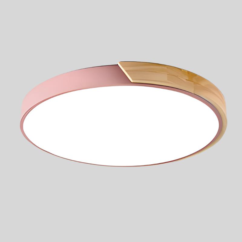 Nordic LED ceiling light made of wood – Round design in Scandinavian style