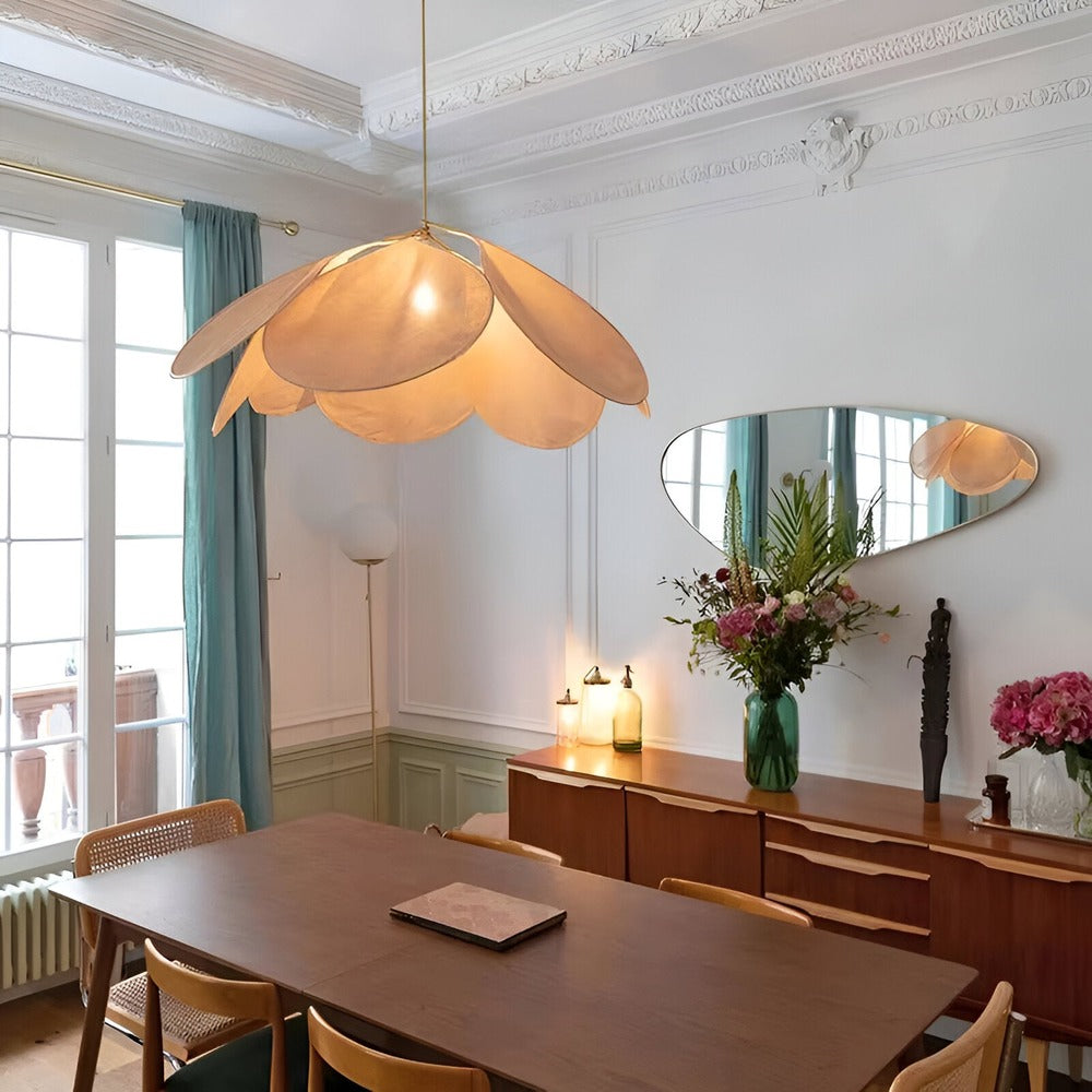 Deckenleuchte mit Blumen-Design aus Stoff
