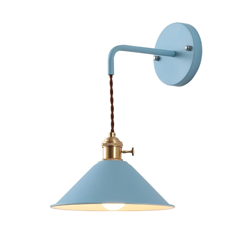 Retro wall lamp with metal cone