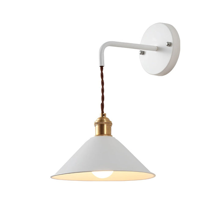 Retro wall lamp with metal cone