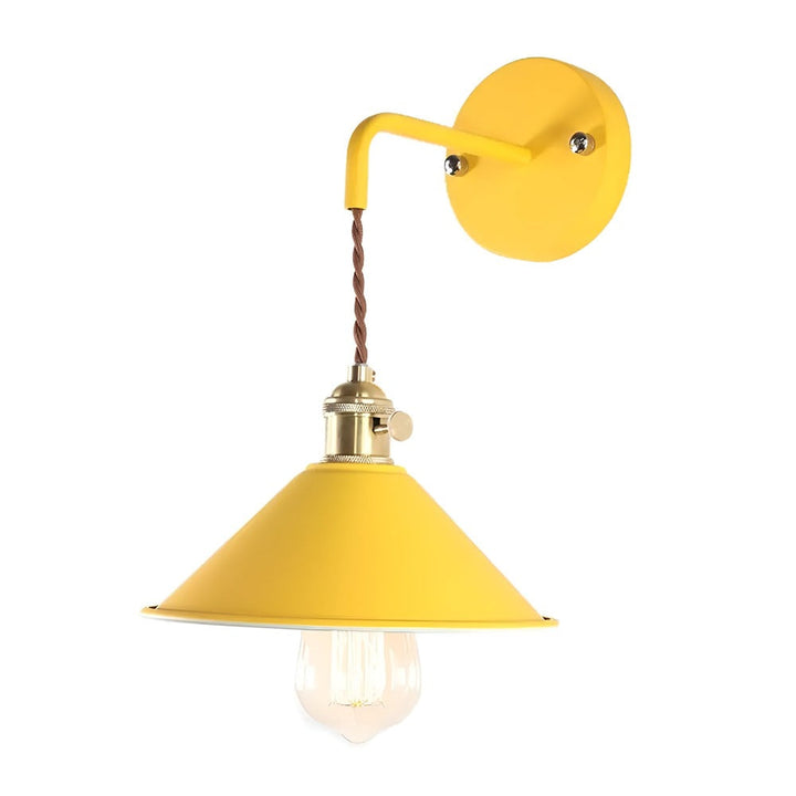 Retro wall lamp with metal cone
