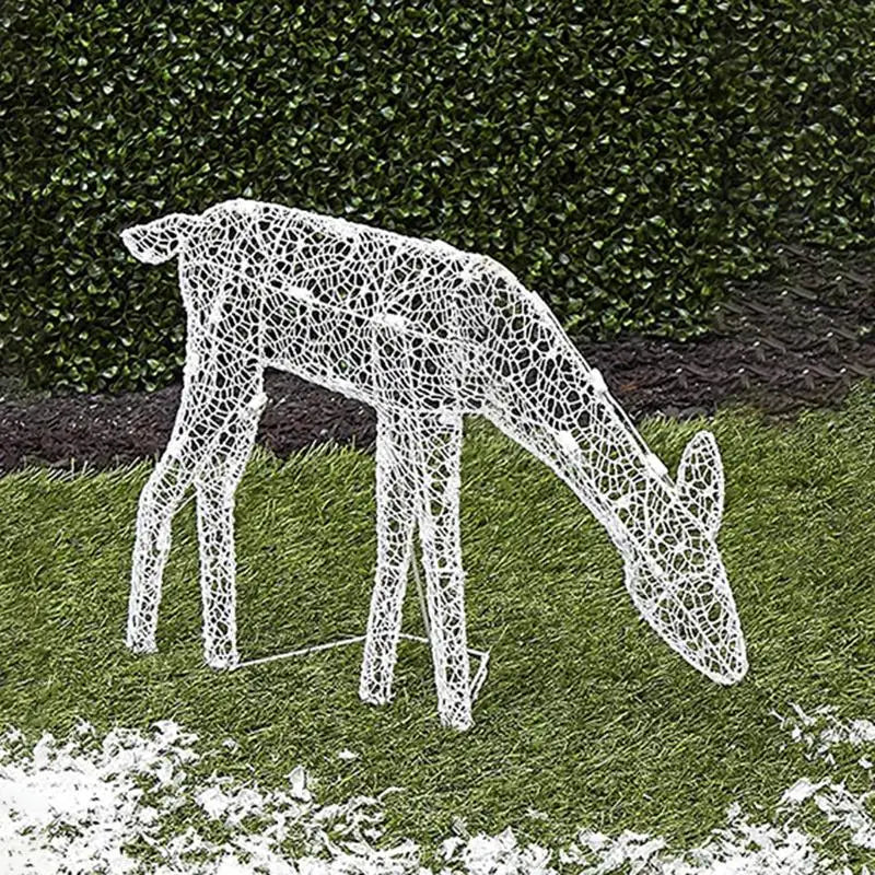 Illuminated reindeer family with LED lighting for outdoor use 