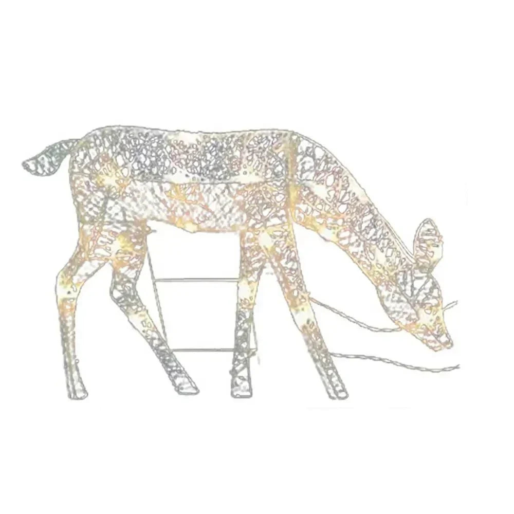 Illuminated reindeer family with LED lighting for outdoor use 