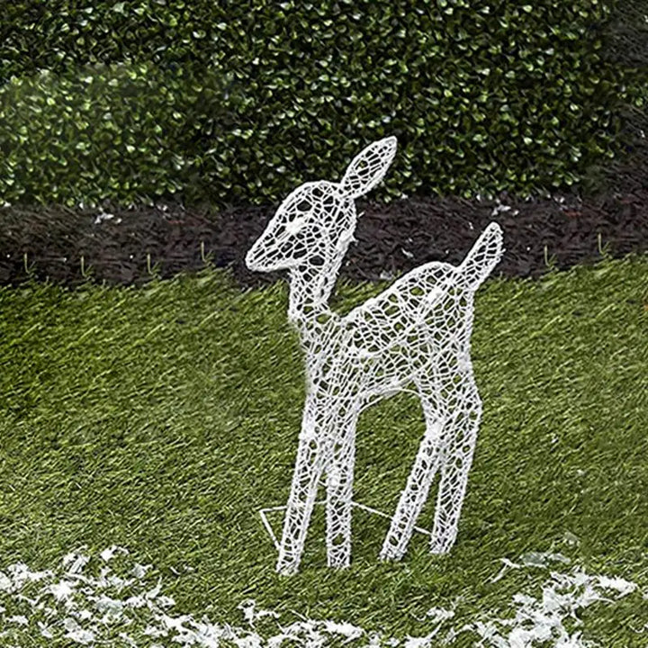Illuminated reindeer family with LED lighting for outdoor use 