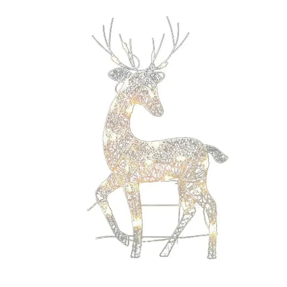 Illuminated reindeer family with LED lighting for outdoor use 