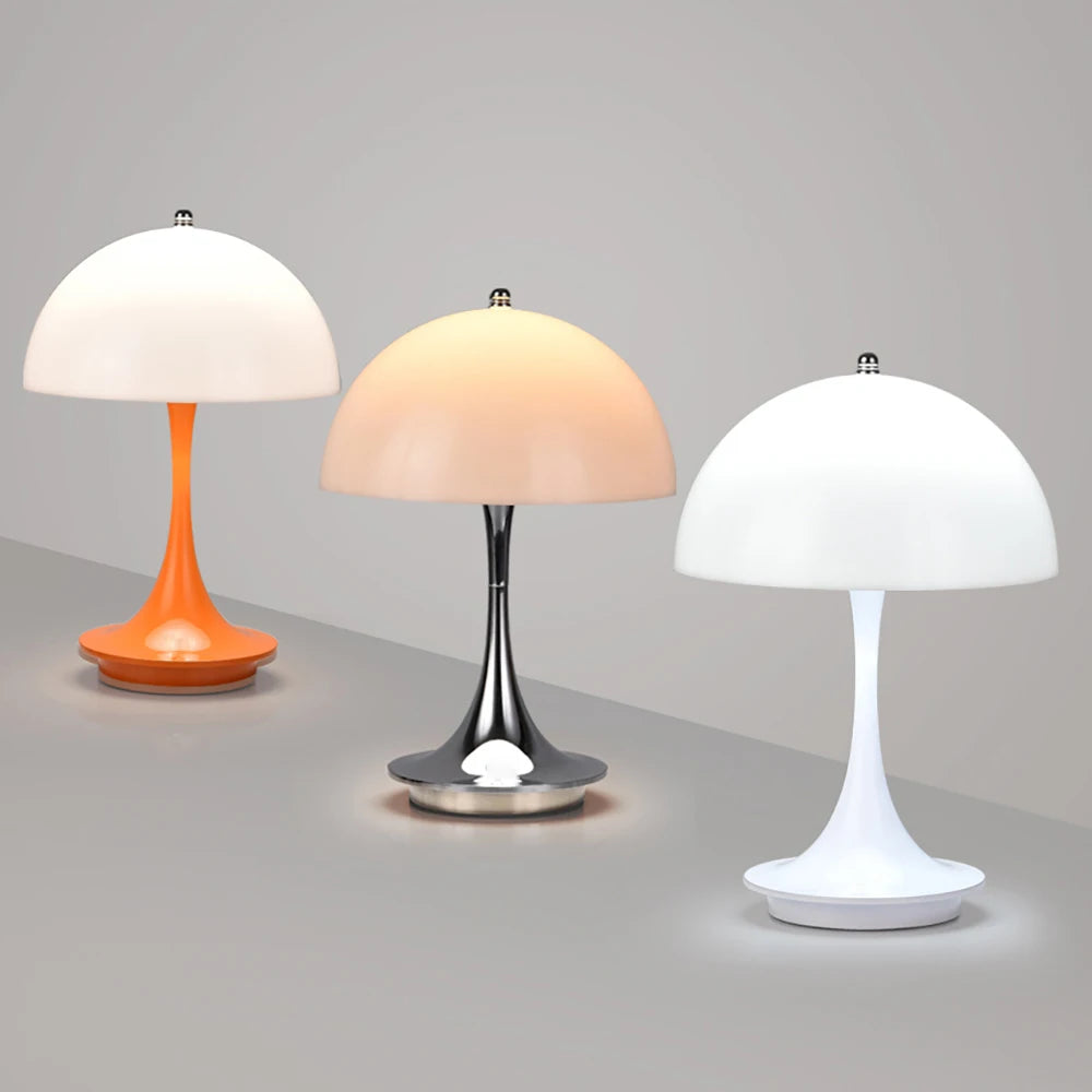 Danish mushroom-shaped table lamp in Nordic style with wireless charging