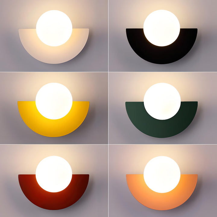 Semicircular LED wall light in Nordic style