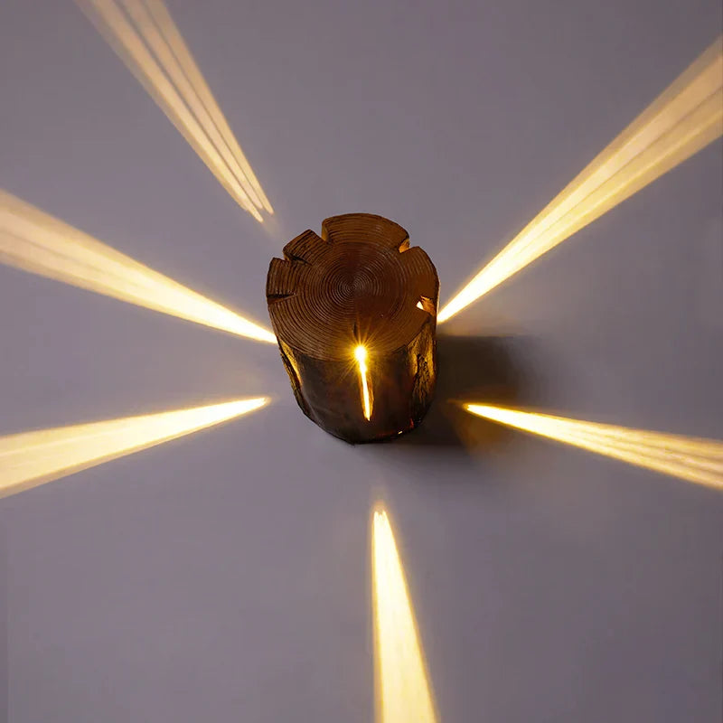 Creative LED garden light in tree trunk design for natural outdoor areas