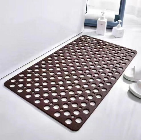 Non-slip, antibacterial shower mat with suction cups for a secure hold