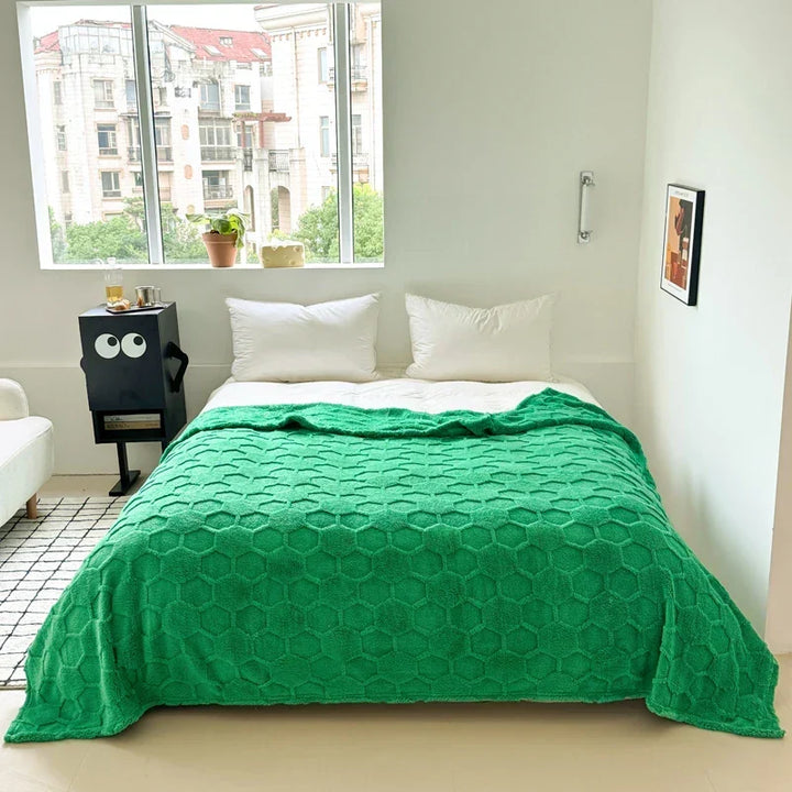 Wurfdecke aus Mikrofaser und Samt-Jacquard als Sofadekoration