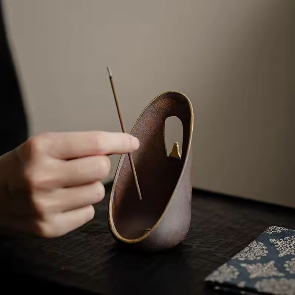 Ceramic incense stick holder – Zen Flow ash catcher