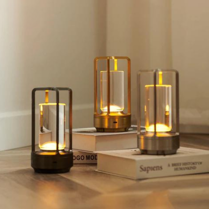 Rechargeable wireless LED table lamp with touch control