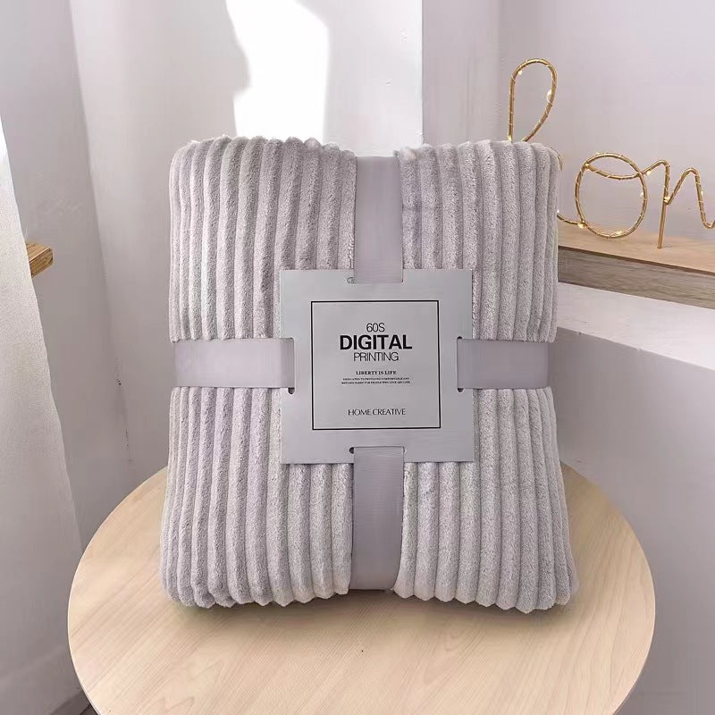 Fleece Kuscheldecke mit Ripp-Design