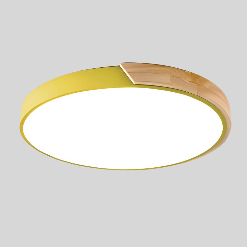 Nordic LED ceiling light made of wood – Round design in Scandinavian style