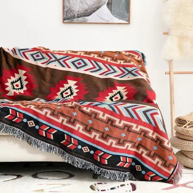 La Boheme blankets with colorful fringes 