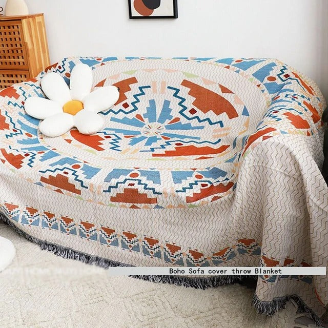 La Boheme blankets with colorful fringes 