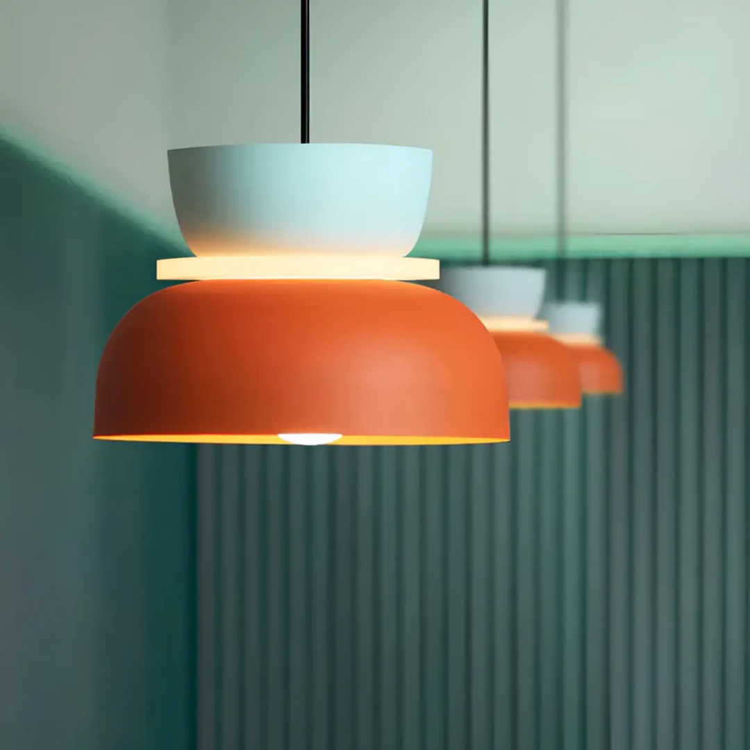 Farbige Macaron LED-Pendelleuchte